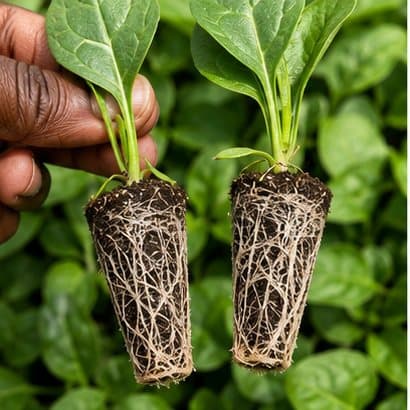 Well-rooted coco peat seedling plugs